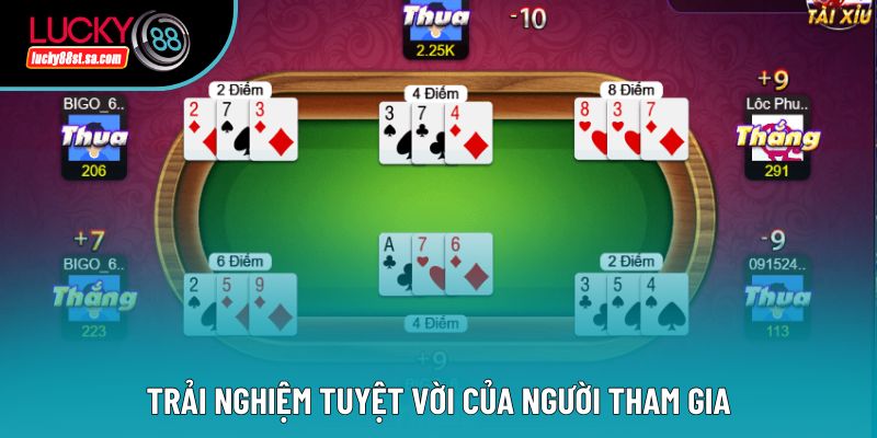 Trải nghiệm tuyệt vời của người tham gia